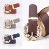 Women's Fashion Personalized Belt European and American Trend Simple Jeans Belt Big Head Metal Buckle Decorative Belt