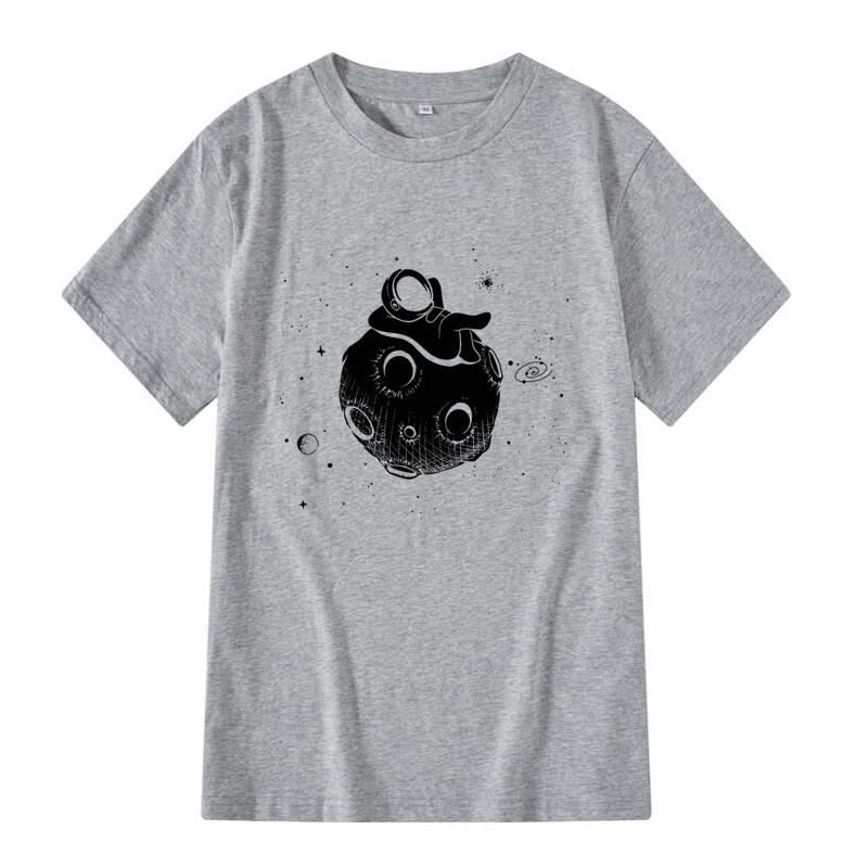 Men Tshirt High Quality 100 Cotton Short Sleeve Fun Casual Astronaut Print Men Tshirt Casual O