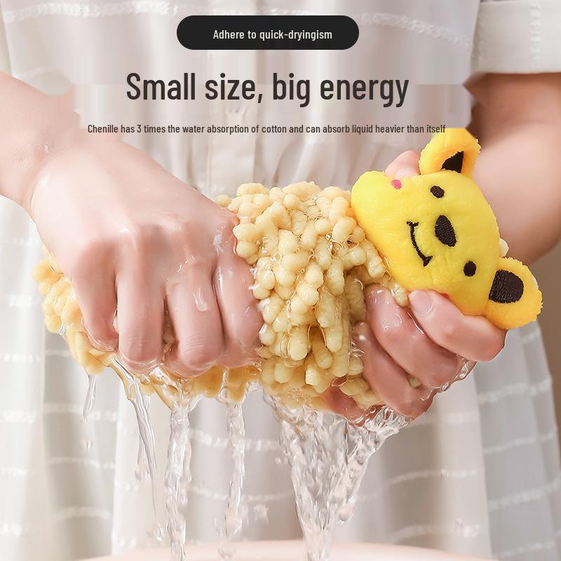 Chenille Cartoon Hanging Hand Towel - Cute, Stylish, Hangable Kitchen & Children's Towel