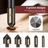 5/10 STÜCKE Sechskantschaft Titanbeschichtet Fünfschneiden Anfasmesser Senkbohrer 6-19mm Holzbearbeitung Punktansenker Werkzeugset