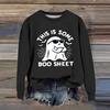 Women's Fashion Casual Long Sleeve Halloween Printed  Neck Sweatshirt