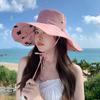 Dayan sun hat summer new peach skin velvet bucket hat women's outdoor travel sun hat seaside beach hat