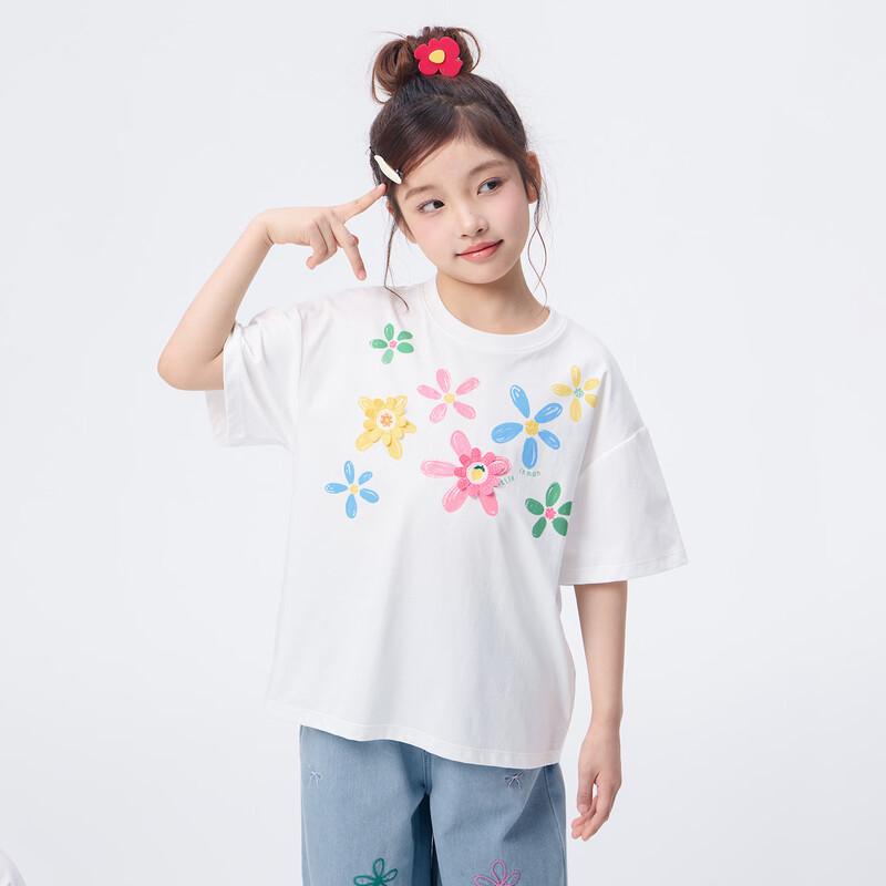 Xiaoyinman Girls' Cartoon Print Short Sleeve T-shirt
