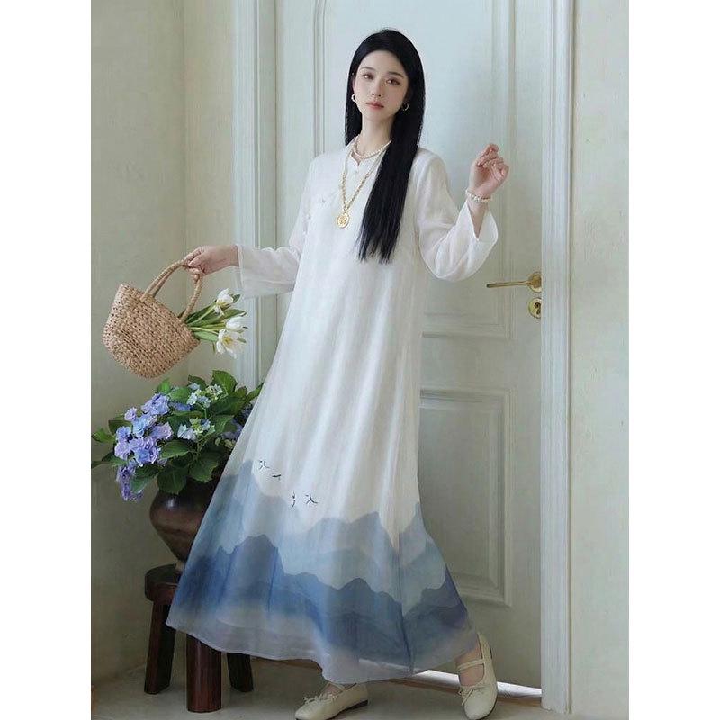 2026 Spring/Summer New Chinese Retro Zen-Inspired Casual Dress M