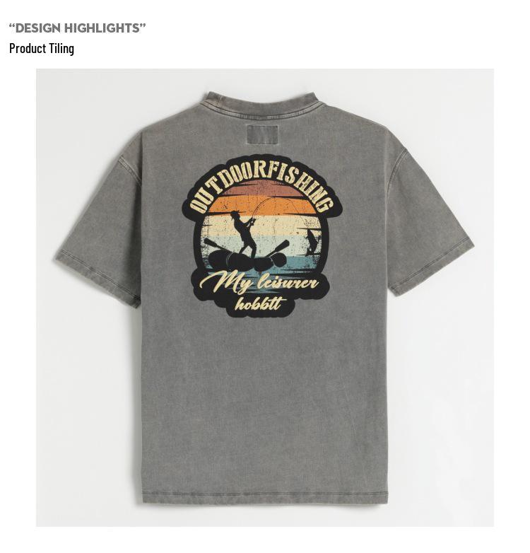 Herr 230g Tungvikt T-shirt i Ren Bomull, 2025 Ny Stil, Kortärmad, Sommar Lös Passform, Amerikanskt Trendigt Märke.