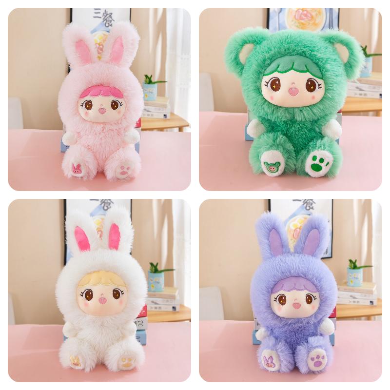 Children Rabbit Doll Comfort Pillow Bunny Plush Toy Girl Gift Decoration Home