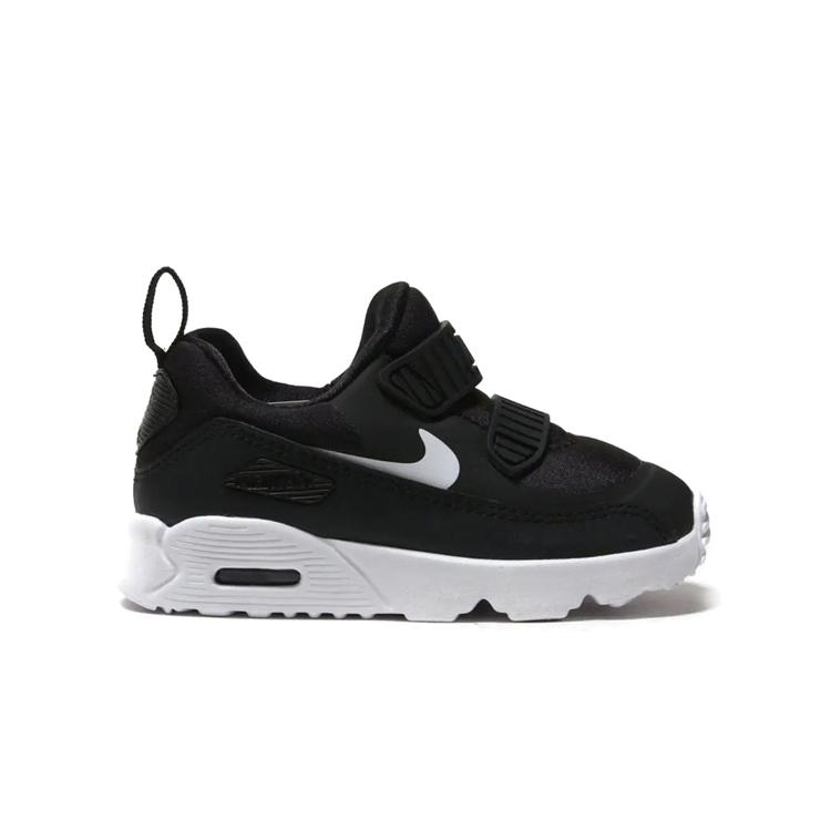 Nike Air Max Tiny 90 Fabric Low top Toddler Shoes Black White Infant And Toddler 881924-007