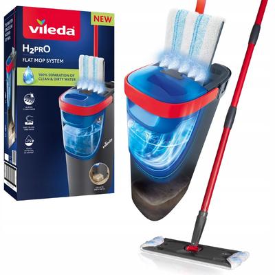 Vileda H2prO plus vlakke dweil met emmer 2 reservoirs schoon vuil water