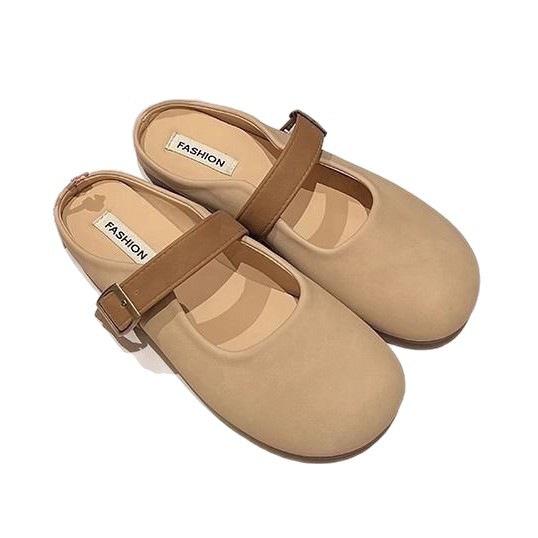 Baotou soft-soled slippers spring new shoes comfortable and casual flat-bottomed retro ins half drag
