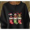 Women's Crew Neck Three‑Button Placket Color‑Block Striped Waffle Knit Loose Long Sleeve Top