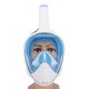 Full Face Snorkel Goggles Liquid Silicone PC Anti Fog Anti Leak 180 Degree Panoramic View Snorkeling Face Cover Blue S M