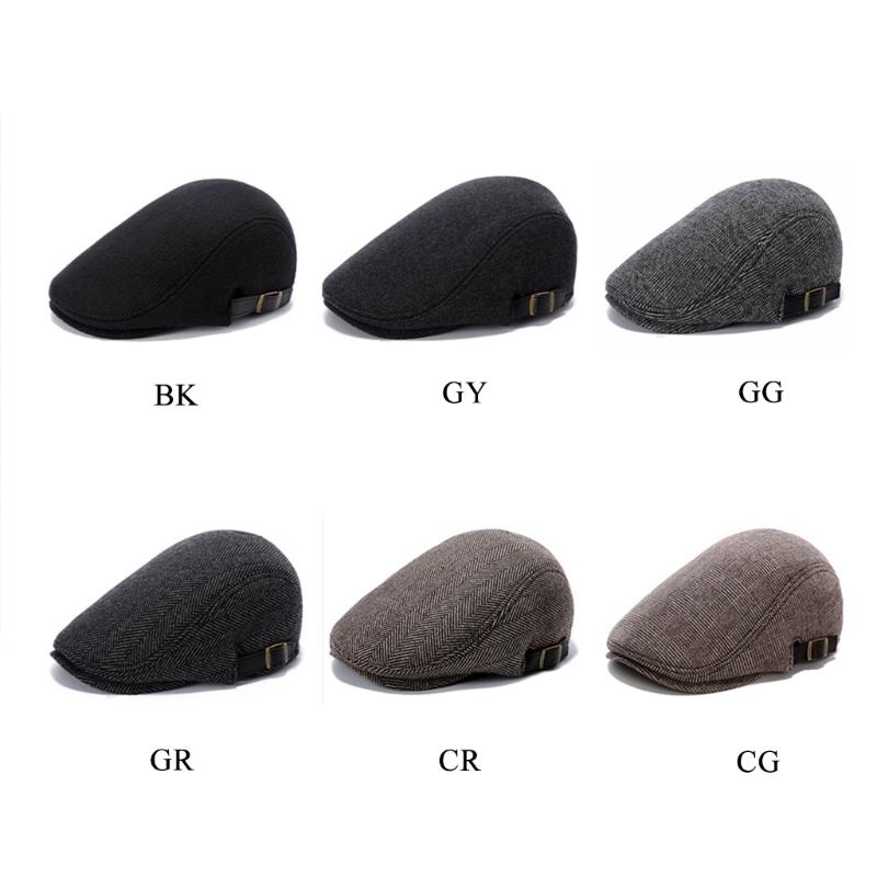 Newsboy Hats for Men Wool Blends Flat Cap Adjustable Ivy Driving Gatsby Hat