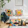 4Pcs Sunflowers Cacti Cushion Covers Single-sided Printed 45CM Throw Pillow Case Cover Sofa Cushion Home Room Decor