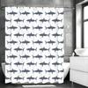 Gray Fish Decorative Pattern Shower Curtain, Bathroom Decorative Shower Curtain, Waterproof Shower Curtain with Hooks
