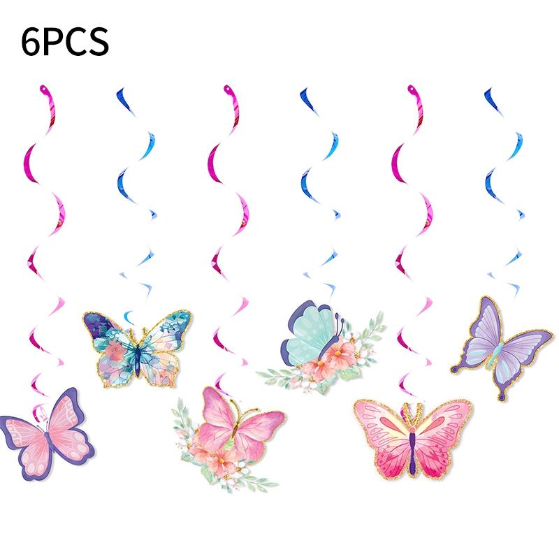 Butterfly Party Supplies Disposable Tableware for Girl Birthday Party Paper Plates Cups Cake Topper Baby Shower Baptism Decor