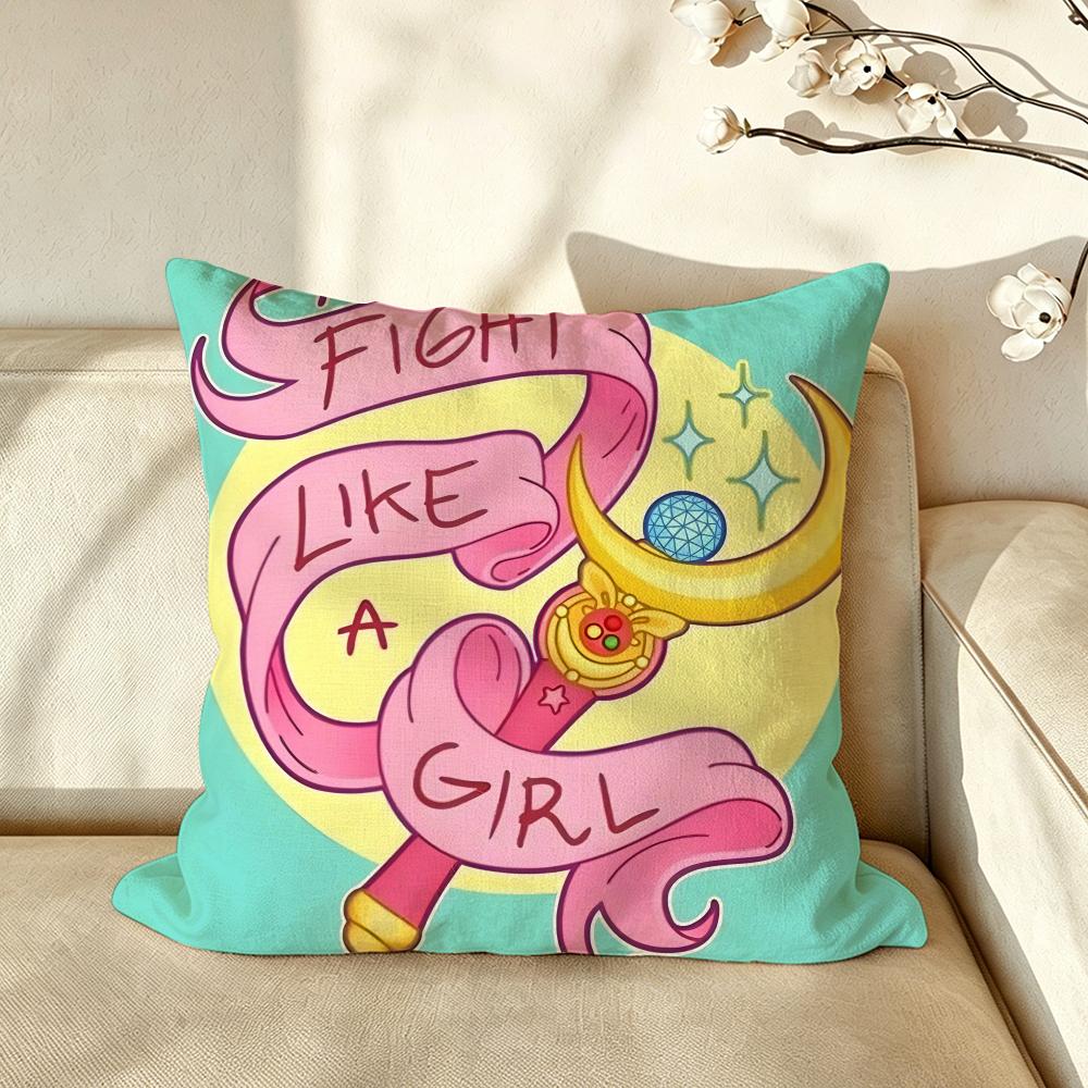 Sailor Moon Cushion Cover Pillow Case Antidustmite Pillowcase Silky Short Plush Sofa Cushion Cover Hot