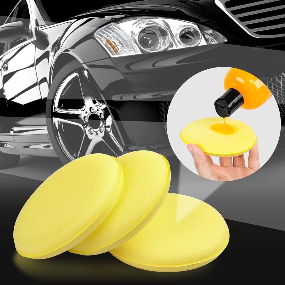 Car Round Waxing Polish Sponges 10Pcs High Density Foam Applicator Pads Curing Polishing Wash Tools Auto Cleaning Accessories