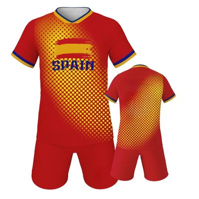 Spain Soccer Jersey Sets Football Kit Training Outfit Soccer Uniform