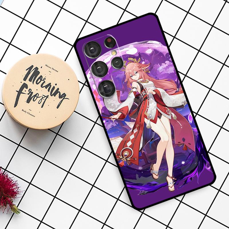 Genshin Impact Yae MIko Case For Samsung Galaxy S21 S22 S23 S24 S25 Ultra S9 S10 S25 Plus S25 FE S20 FE Phone Cover