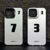 Lucky Numbers7 3 Electroplate Silver IMD Phone Case For iPhone 15 12 13 14 11 Pro Max XS X XR 7 8 14 15 Plus Couple Cover