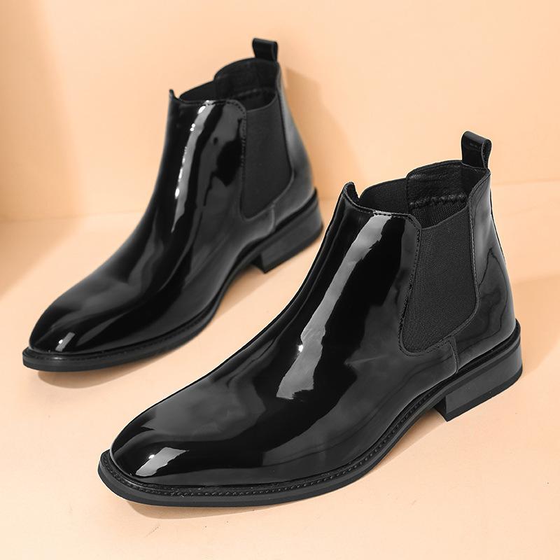 Autumn Martin Boots Men's High Top Business Casual Leather Shoes Large Size Chelsea Boots Men's