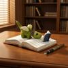 Mini Dragon Figurine Fantasy Dragon On Book Reading Statue for Fairy Garden Terrarium Bookshelf Desk Decor
