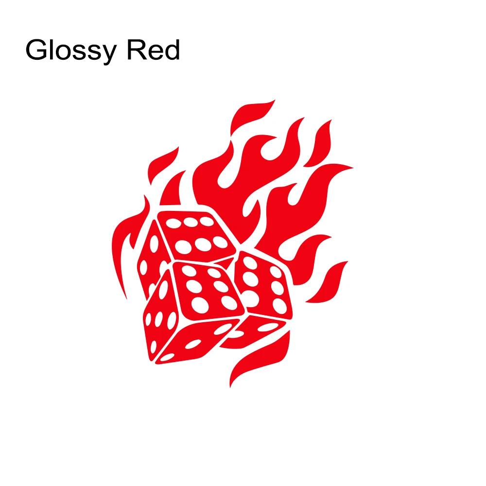 Flame Dice Sticker Car Body Engine Cover Side Door Stickers Dice Graphic Self Adhesive Vinyl Stickers Car Decoration Accessories