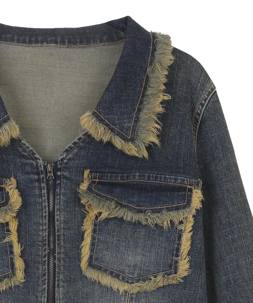 High School Disco Vintage Denim Zip-Up Jacket