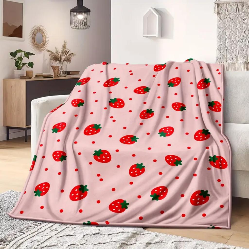 1pc Pink Blanket Love Heart 3D Print Flannel Blanket for Home Living Badroom Decoration Birthday Gift for Girl Daughter