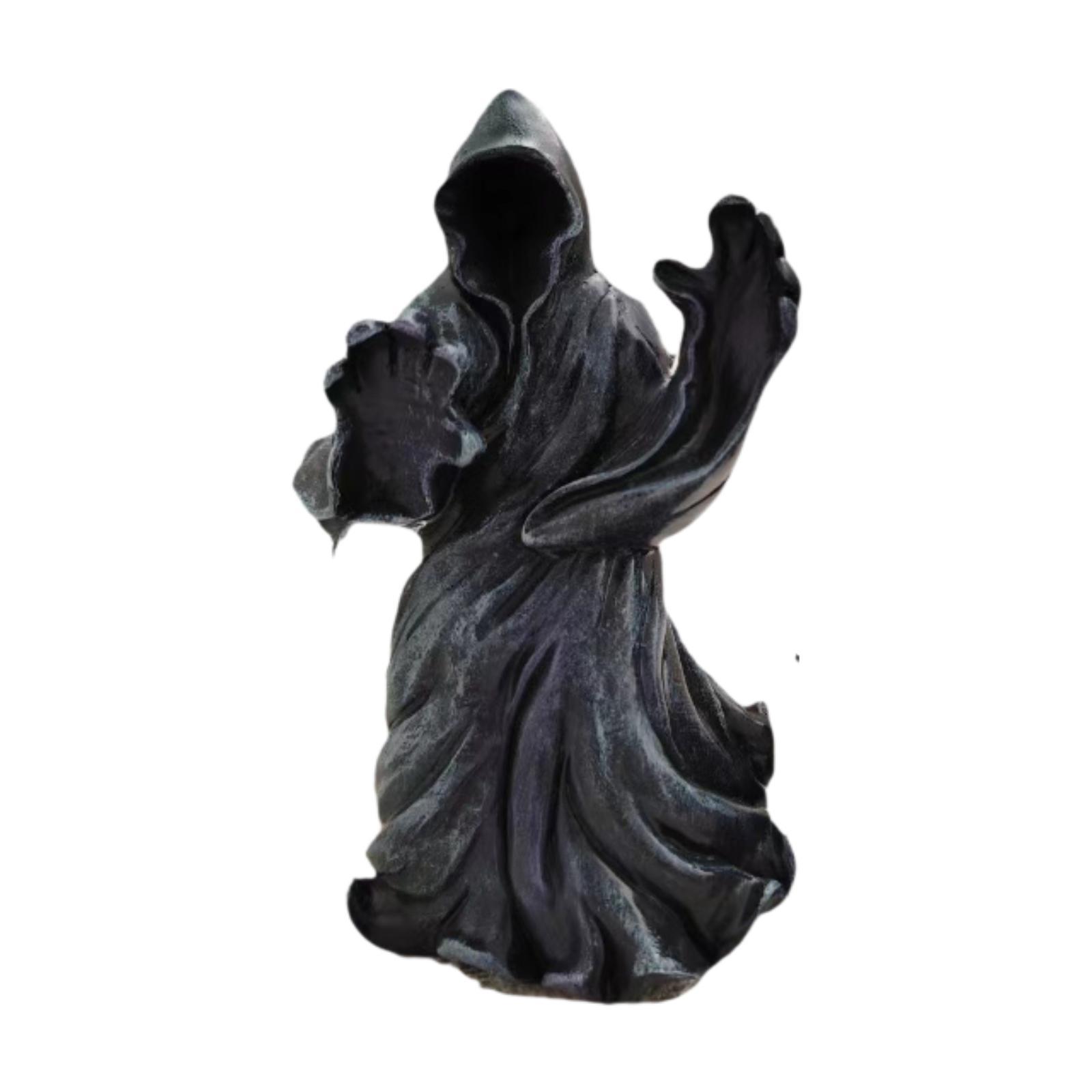 

Mysterious Black Robe Statue Desktop Decoration for Cabinet Bedroom Shelf