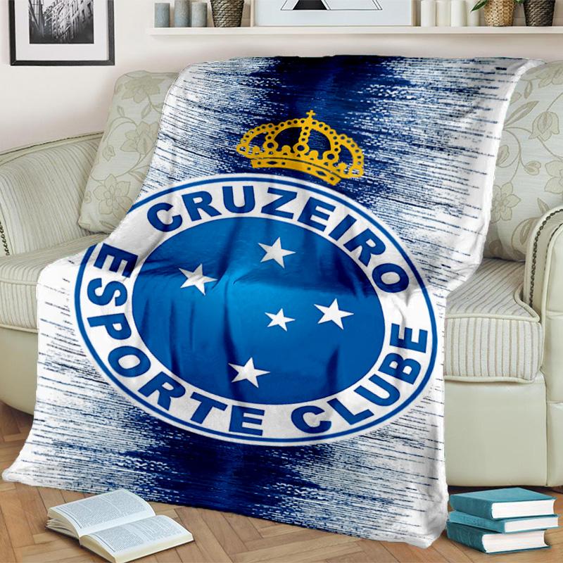 Cru-zeiro Esporte Club Crest Printed Throws Blanket Soft Flannel Blankets for Couch Bed Gifts for Men Women Picnic Blanket Christmas Gifts