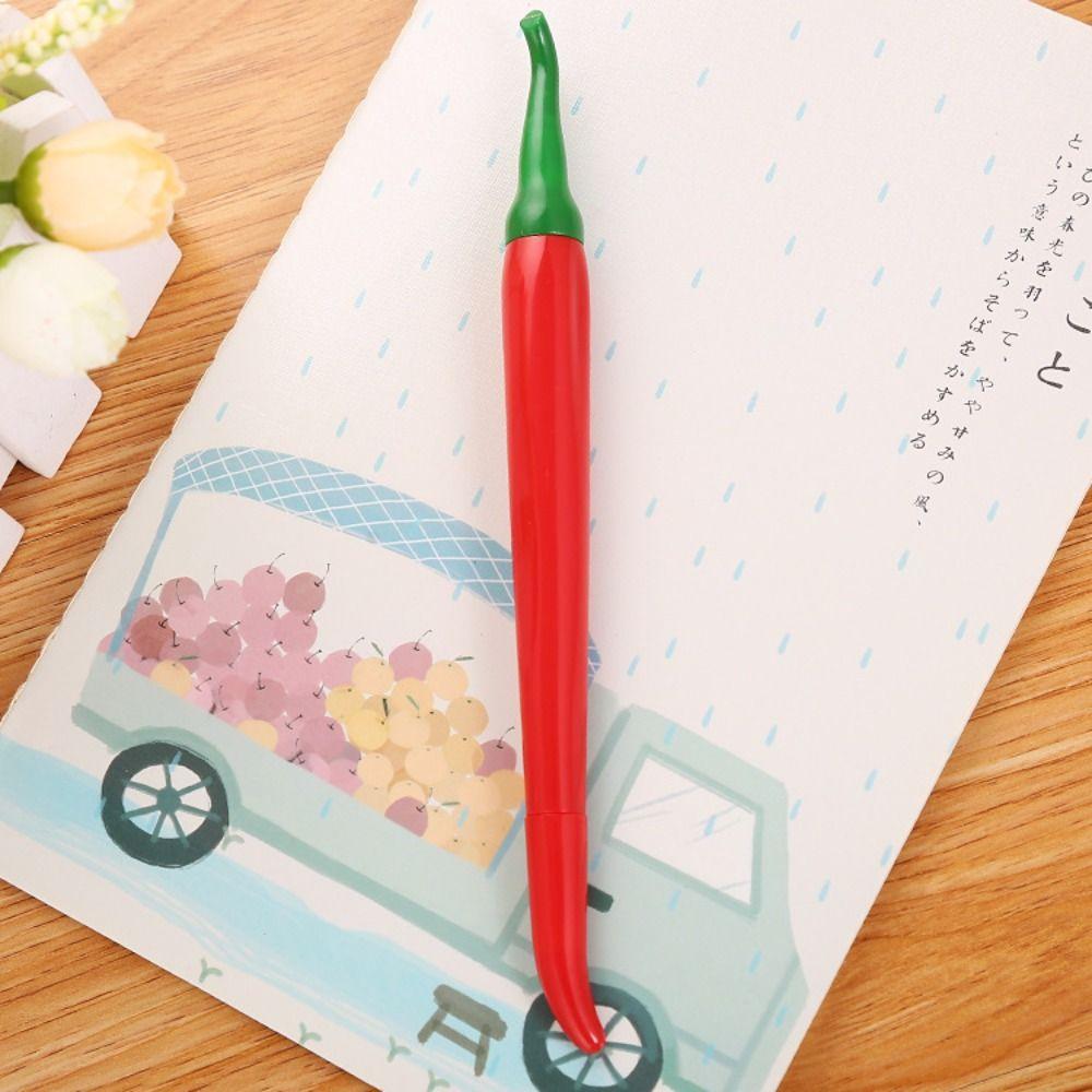

Red Red Chilli Vegetable Pens Plastic Red Pepper Pens Party Supplies Black Ink Office 1 Piece-16.7 червоний