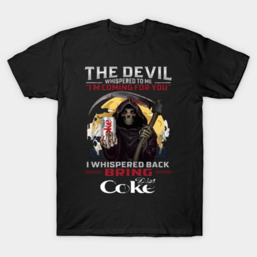 

The Devil Whispered Bring Diet Coke Grim Reaper T-shirt For Men Women 100% Cotton T Shirts Short Sleeve Tops 0330-2 - Men s S... S разноцветный