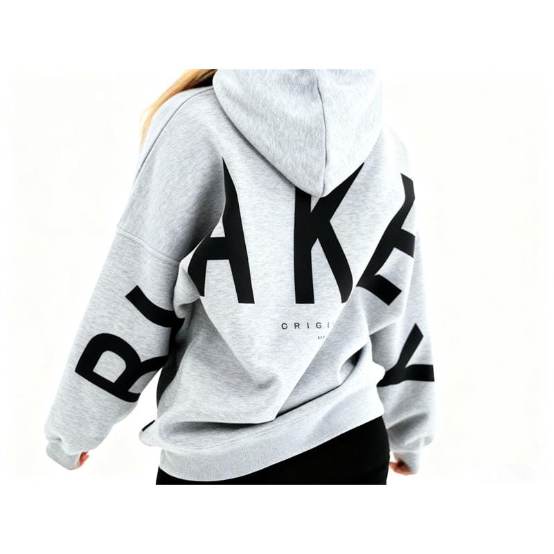 Felpa con cappuccio unisex in velluto e cotone 2025 Europe Cross TK Plus - Versatile per l'autunno, Stampa con lettere grandi