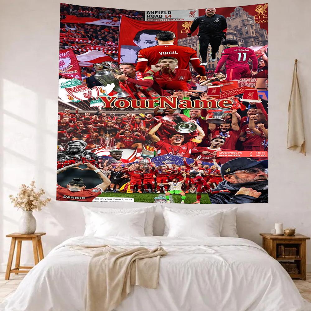 Liverpool Custom Ditt Navn Vægdekoration Vægtæppe Kunst Til Kæledyr Mindesmærke Fødselsdag Bryllupsfest Baggrund Familiegave