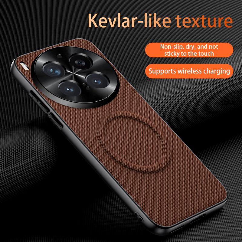 Case For Vivo X300 Ultra X200 Pro Mini X100 5G For MagSafe Magnetic Matte Fine Grained Leather Shell Metal Lens Frame Cover