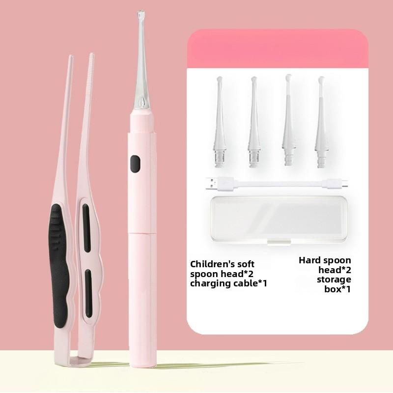Luminous Ear Cleaner Set LED Light Earwax Clip Ear Wax Removal Silicone Earscoop Picking Tweezers Ear Care Tool USB Charging