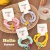 Cute Flower Bow Tie Hair Elastic - Versatile Candy Color Ponytail Accessory