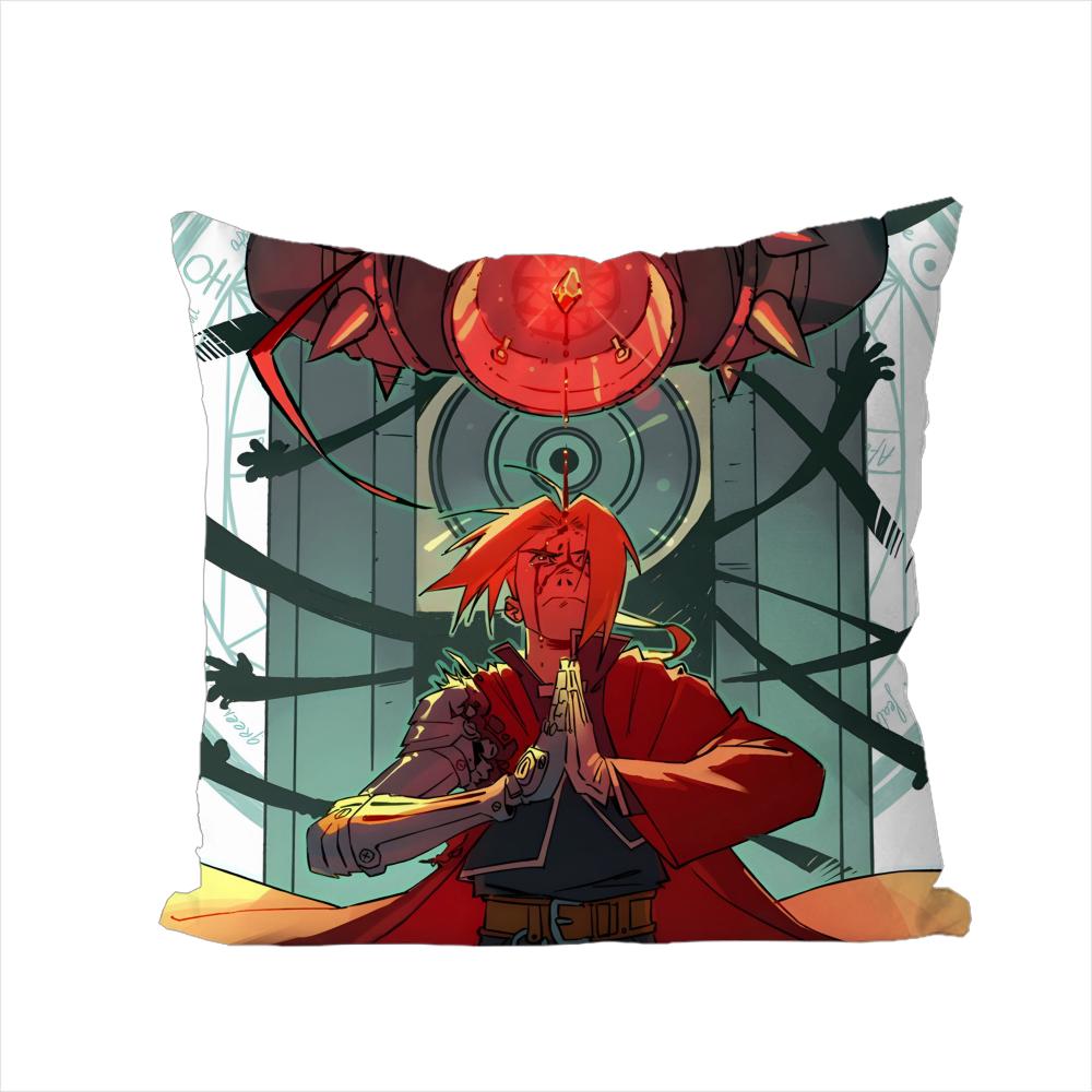 FFullmetal Alchemist Pillow Case For Car Sofa Decorative Home Doublesided Print Plush Square Throw Pillow Cushion Cover