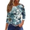Women's Flower Small Fresh T-shirt Fashion Long Sleeve Round Neck Regular Top Spring and Autumn Wear