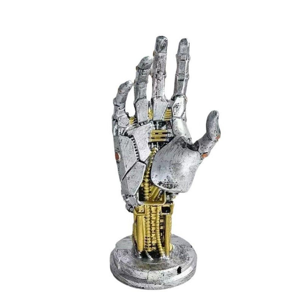 Resin Simulated Robot Hand Sculpture Model Mechanical Hand Staute Halloween Holiday