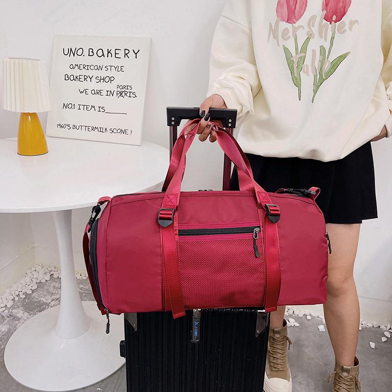Large Capacity Travel Bag Dry Wet Separation Sports Gym Bag Yoga Bag Strap Shoe Compartment Can Be Used To Cover The Luggage Bag
