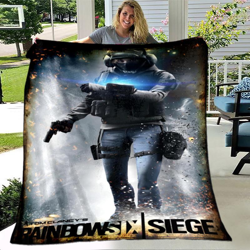Rainbow Six Siege Theme Printed Blanket,Perfect for Couch, Bed, Travel & Outdoor Use | Machine Washable, Cozy & Durable.