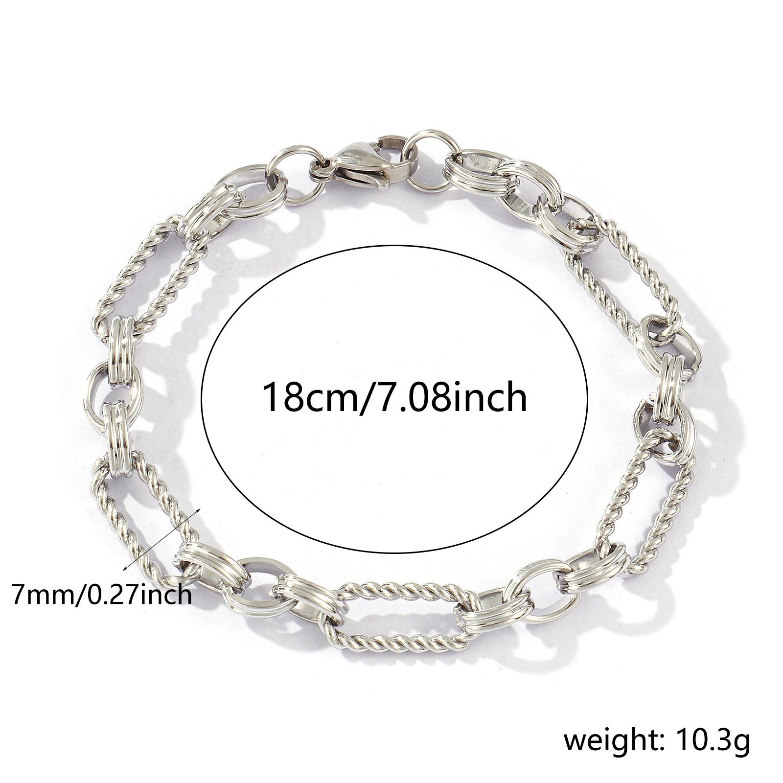 

1 Piece 7mm Width Dainty Exquisite 304 Stainless Steel Handmade Link Chain Bracelets For Women Men Gift 18cm(7.1 ) long