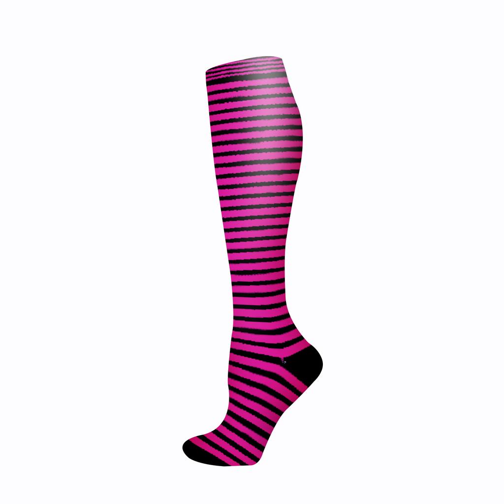 Compression Socks Small Dots Stripe Candy Color Varicose Vein Nurse Sports Running Calf Pressure Stockings Protect Feet Support
