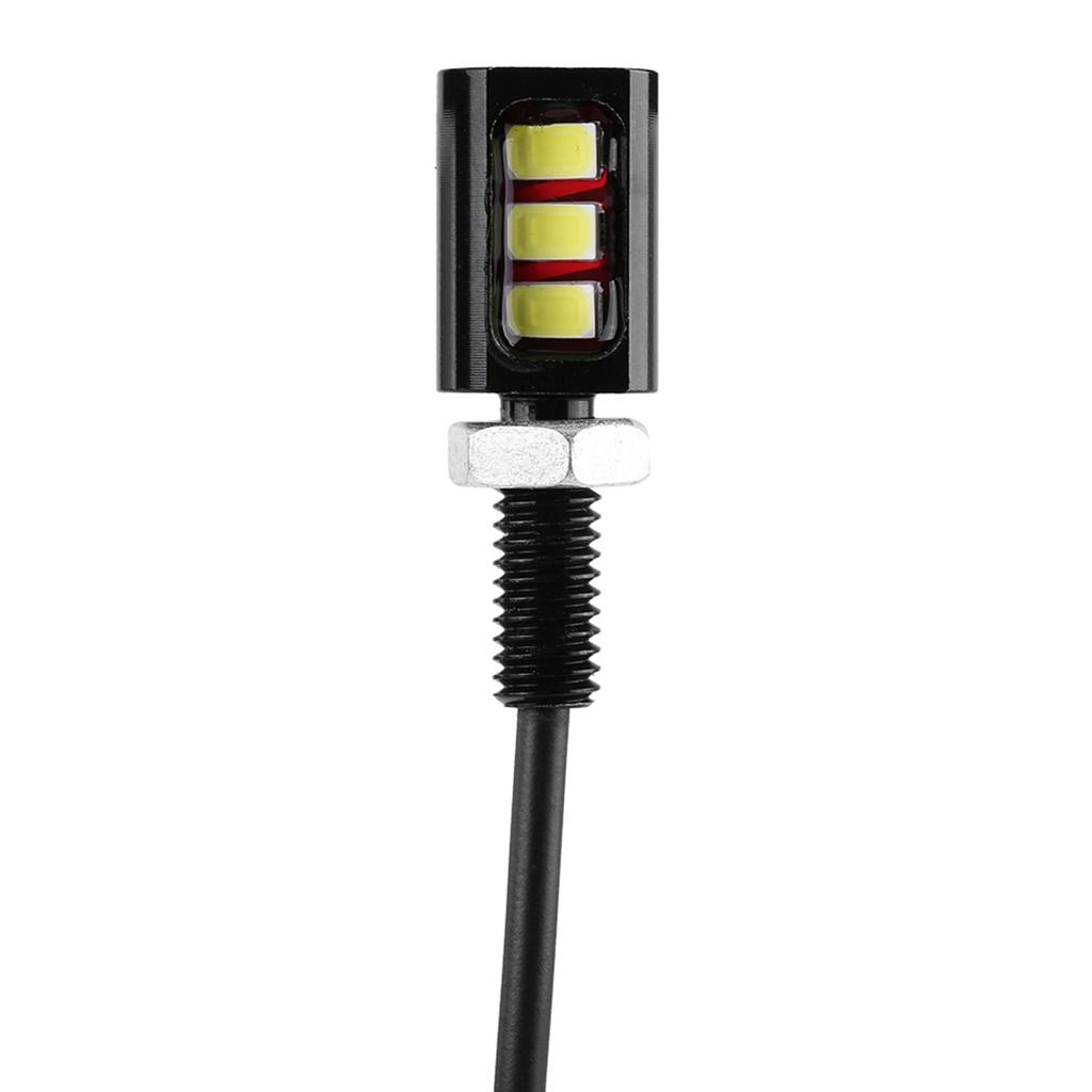 2x 12V 3LED Universal Car Motorcycle License Number Plate Screw Bolt Light Lamp White LED