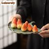 Handmade Gold Plated Fruit Dishes Antique Ginkgo Leaf Pastry Plate Fruit Dishes Plates Appetizer Serving Platter Food Ornaments