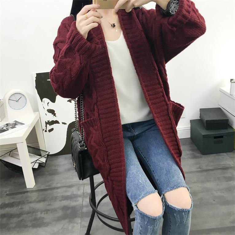 Women's European Style Twist Cable Knit Cardigan Sweater