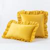 Ruffled Edge Minimalist Solid Color Velvet Pillow Cover For Home Decor Sofa Bed Throw Cushion Window Seat Lumbar Support Pillow Case