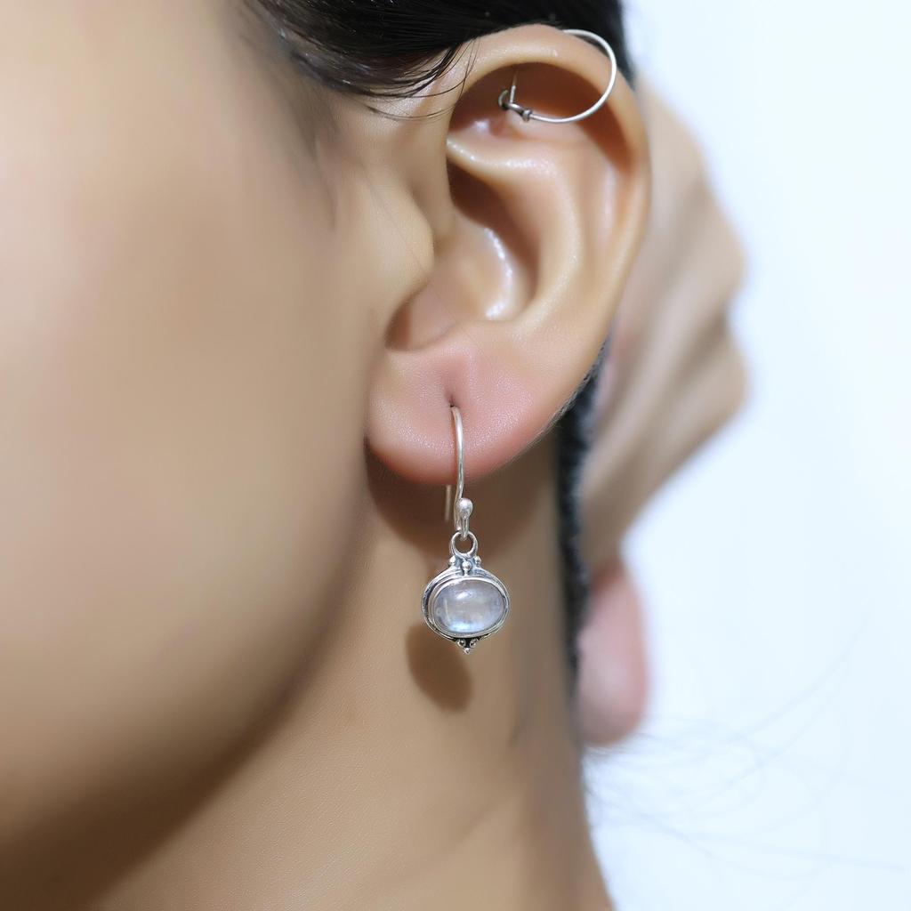 925 Sterling Silver Moonstone Pendant Earring Set, Silver Women Jewelry, Handmade Jewelry, Gift For Her An0450-516